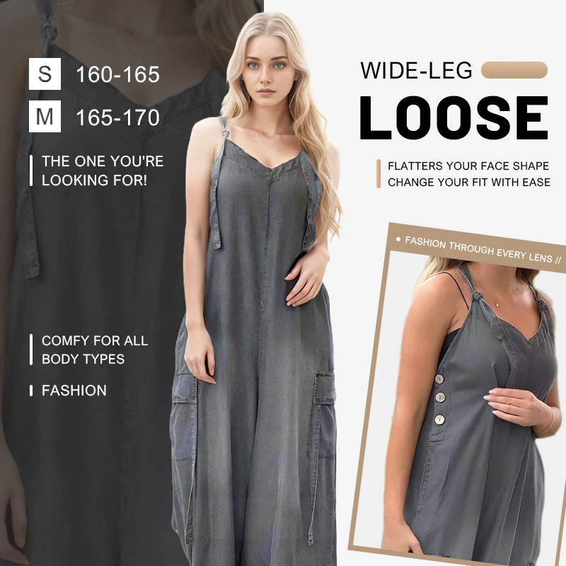 💕Women's Loose Wide-Leg Jumpsuit with Pockets