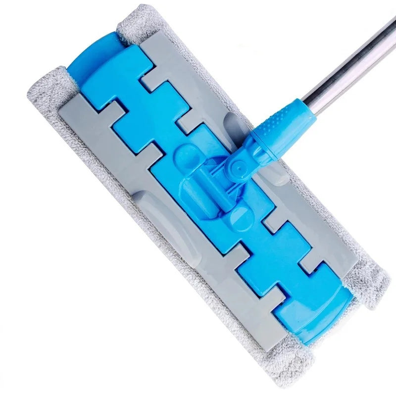 Flat Mop with Stainless Steel Handle, come with Reusable Washable Mop Cloths