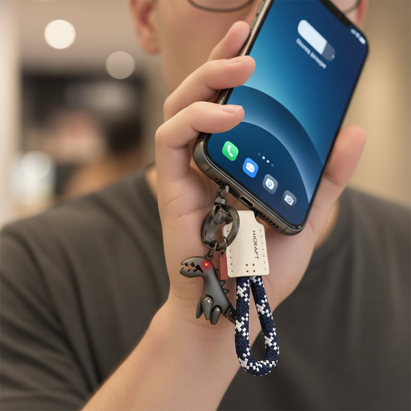 Aluminum Alloy Dinosaur Charm Paired with a Hand-woven Braceletš„