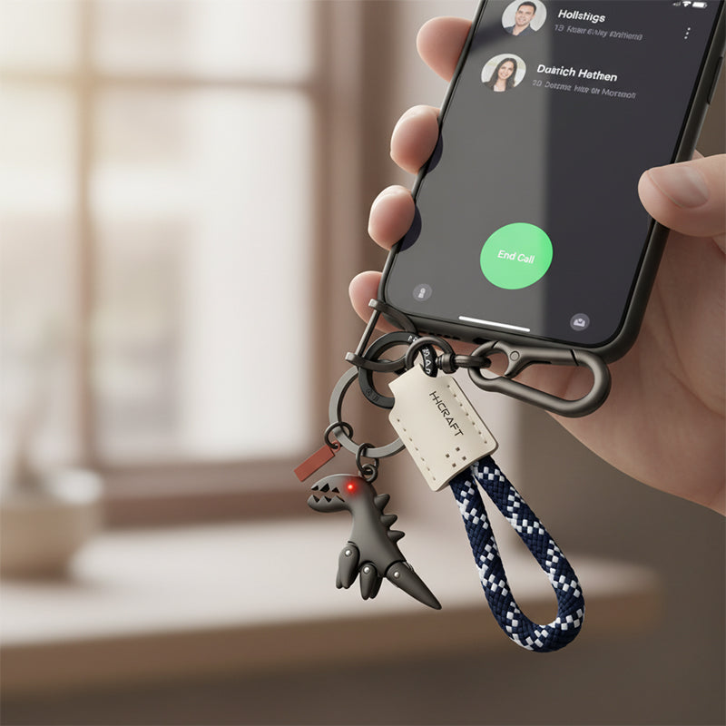 Aluminum Alloy Dinosaur Charm Paired with a Hand-woven Braceletš„