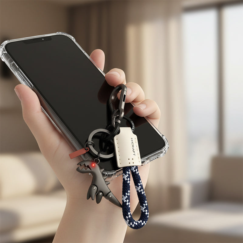 Aluminum Alloy Dinosaur Charm Paired with a Hand-woven Braceletš„