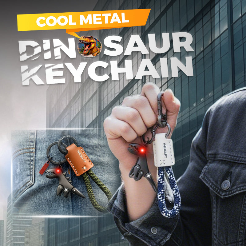 Aluminum Alloy Dinosaur Charm Paired with a Hand-woven Braceletš„