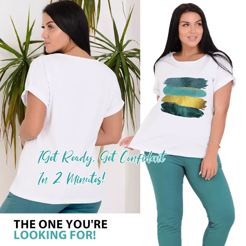 Fashionable Simple Casual 2-Piece Set