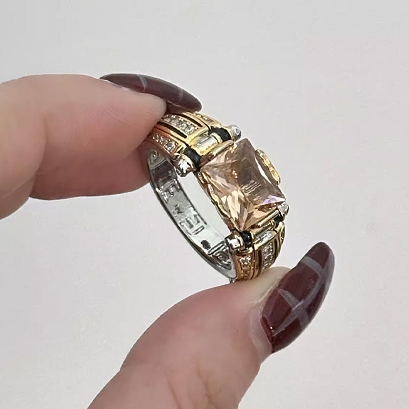 šHot Saleš„Heavy Duty Vintage Zirconia Wide Band Ring
