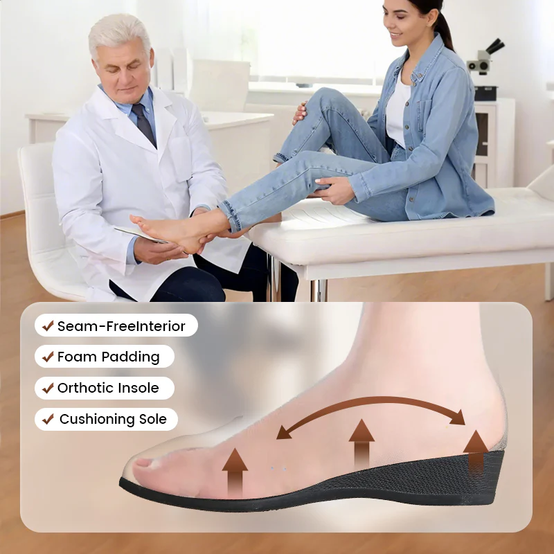 🌹Elegant Solid Color Elastic Strap Low Wedge Shoes