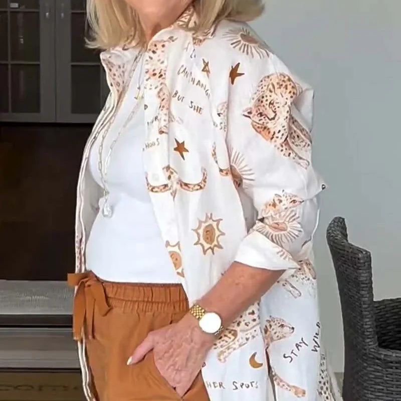 🌸Casual Lapel Long Sleeve Printed Shirt