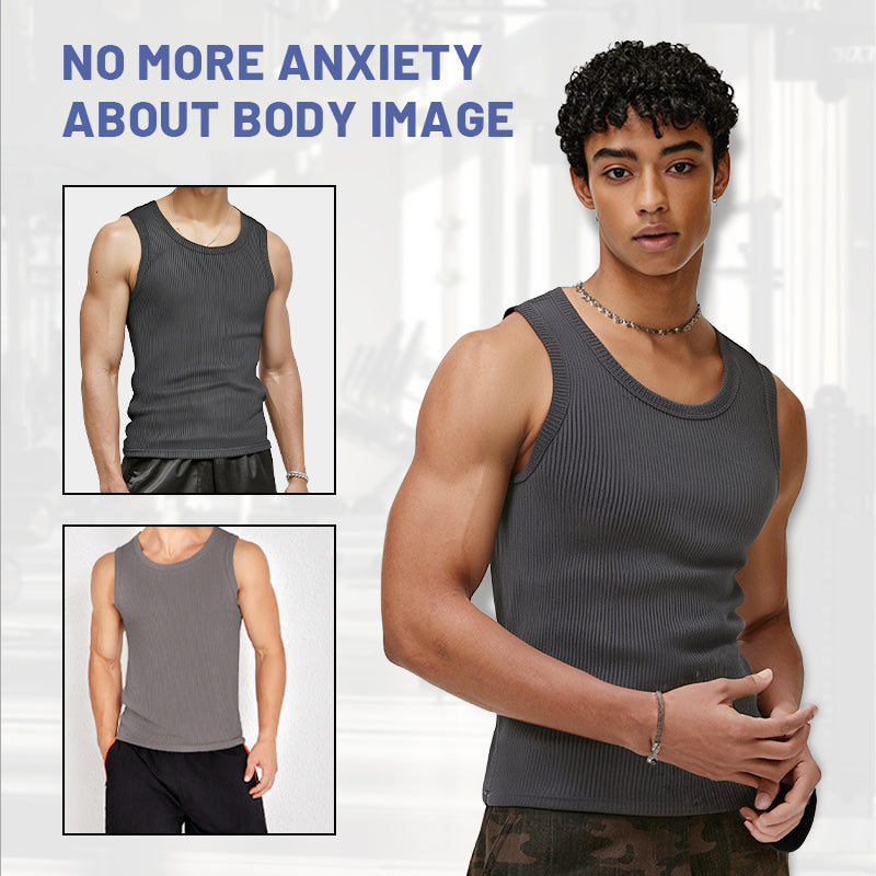 🎉🛍️Men's Summer Essentials-Buy 3 Get 2 Free🎽Round Neck Quick-Drying Stretchy Slim Tank Top