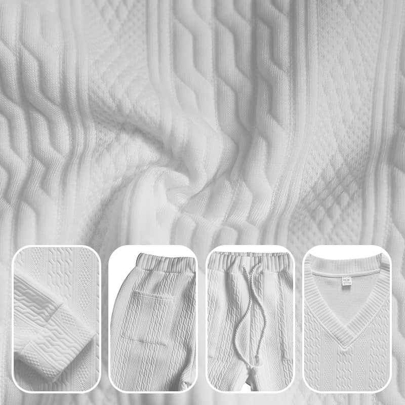 💥Men's 2-Piece V-Neck Baggy Sweatshirt & Joggers Set