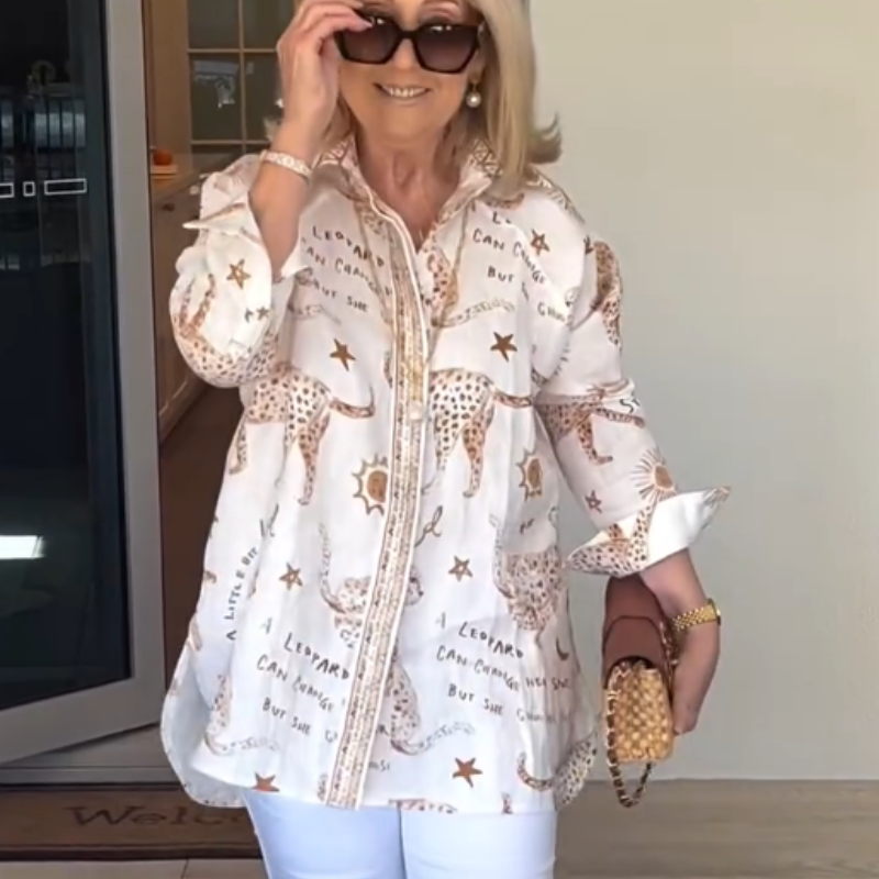 🌸Casual Lapel Long Sleeve Printed Shirt