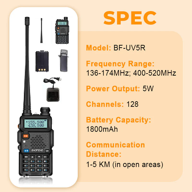 ๐ฅ๐ก UV-5R Ham Radio Long Range UV5R Two Way Radio Dual Band Walkie