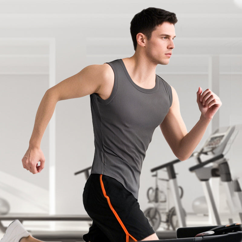 🎉🛍️Men's Summer Essentials-Buy 3 Get 2 Free🎽Round Neck Quick-Drying Stretchy Slim Tank Top