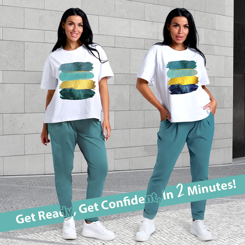 Fashionable Simple Casual 2-Piece Set