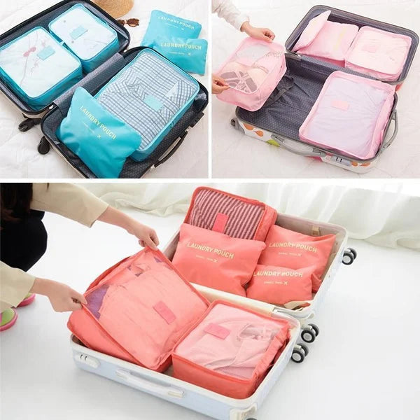 6-piece Portable Luggage Packing Cubes