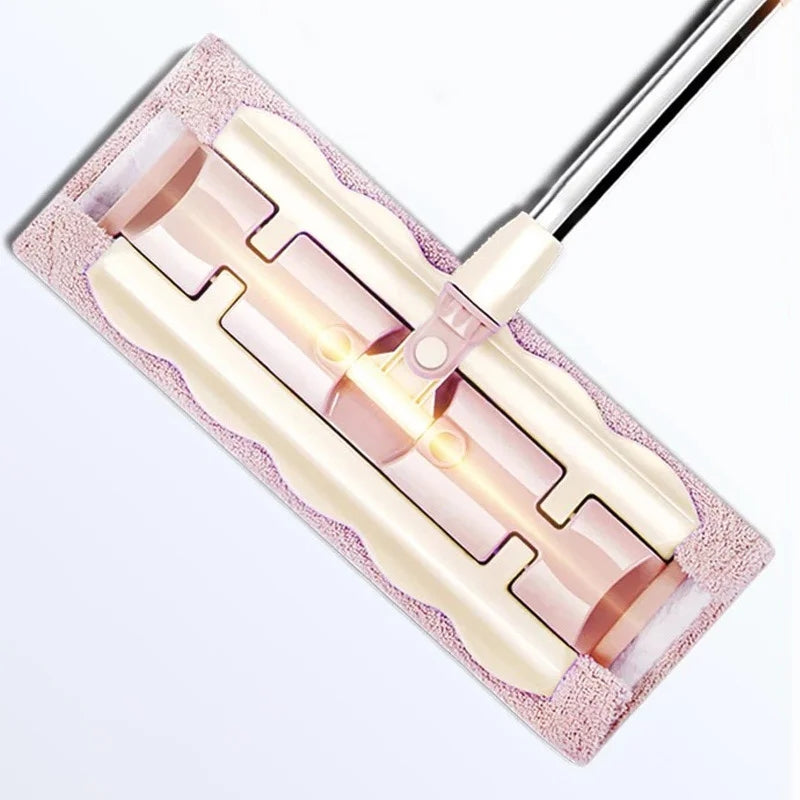 Flat Mop with Stainless Steel Handle, come with Reusable Washable Mop Cloths