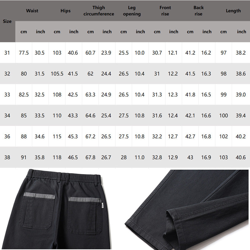 Ideal Gift - Men's Casual Stretch Straight Leg Pants with Large Pockets