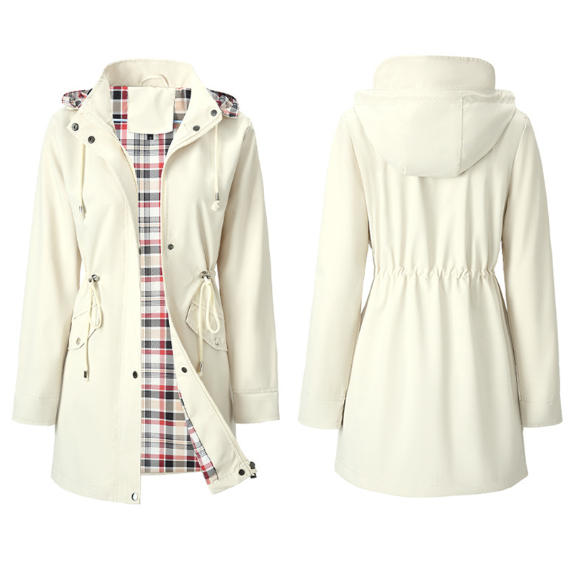 Women Waterproof Long Hooded Trench Coats