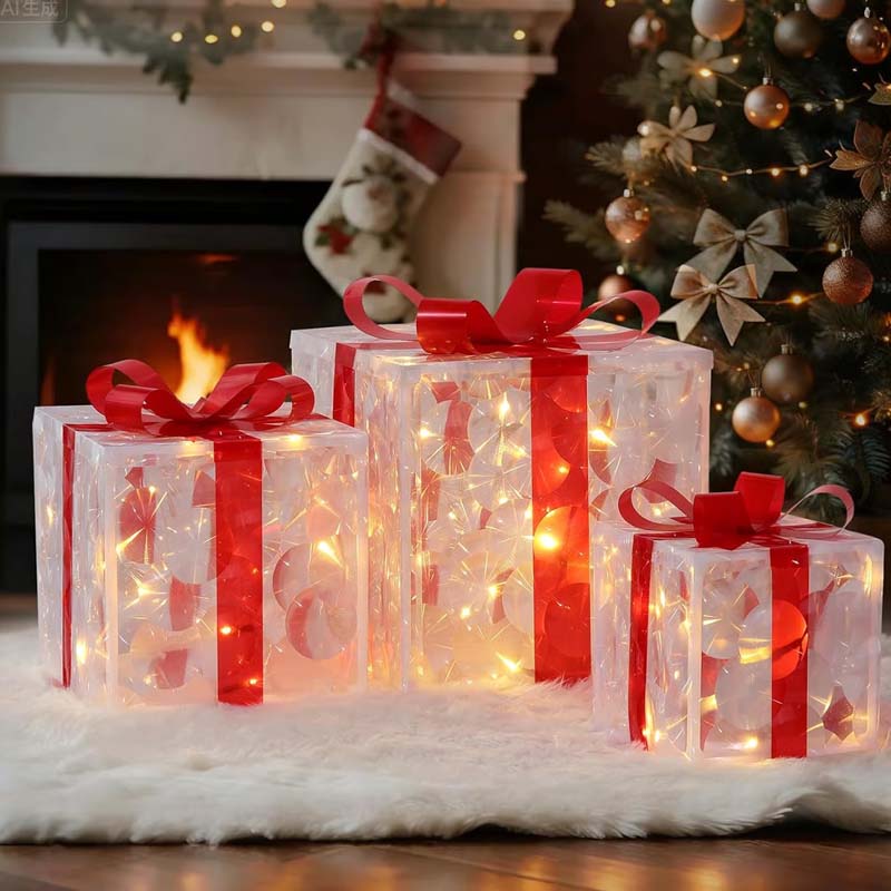 🎄Glowing Christmas Gift Box Decorations