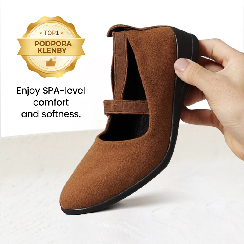 🌹Elegant Solid Color Elastic Strap Low Wedge Shoes