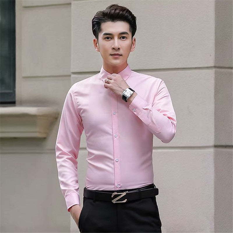 Men's Solid Long Sleeve Wrinkle-Free Formal Casual Shirt（50% OFF）