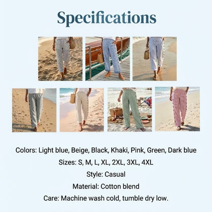 ⏳Time-Limited Special⏰Comfy Blue Striped Side Pocket Pants