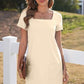 👗Women's Casual Square Neck Pocket Short Sleeve Dress with Pockets