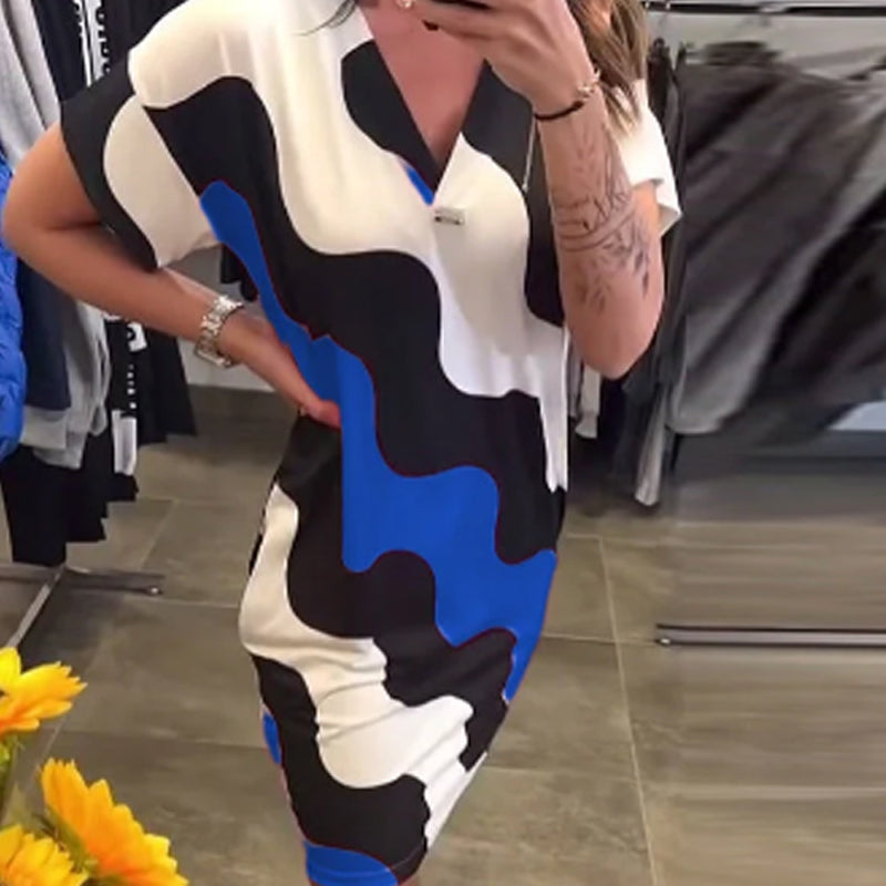 🎉🛍️ Summer New Arrivals🥻Women's V-Neck Short Sleeve Dress