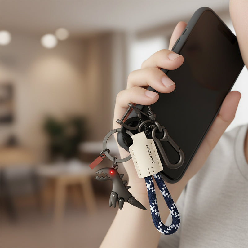 Aluminum Alloy Dinosaur Charm Paired with a Hand-woven Bracelet🔥