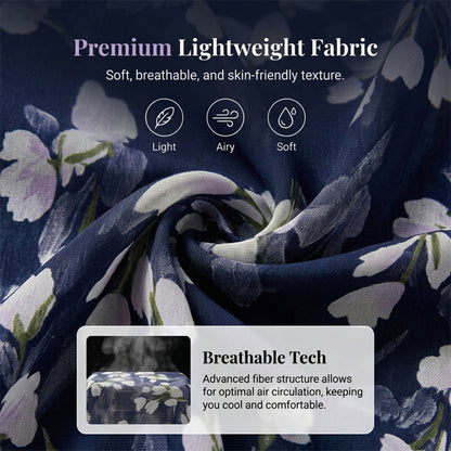 🌸Women's Floral A-Line Party Dress – Double-Layer Chiffon, Elegant Print & Knee-Length Fit 👗