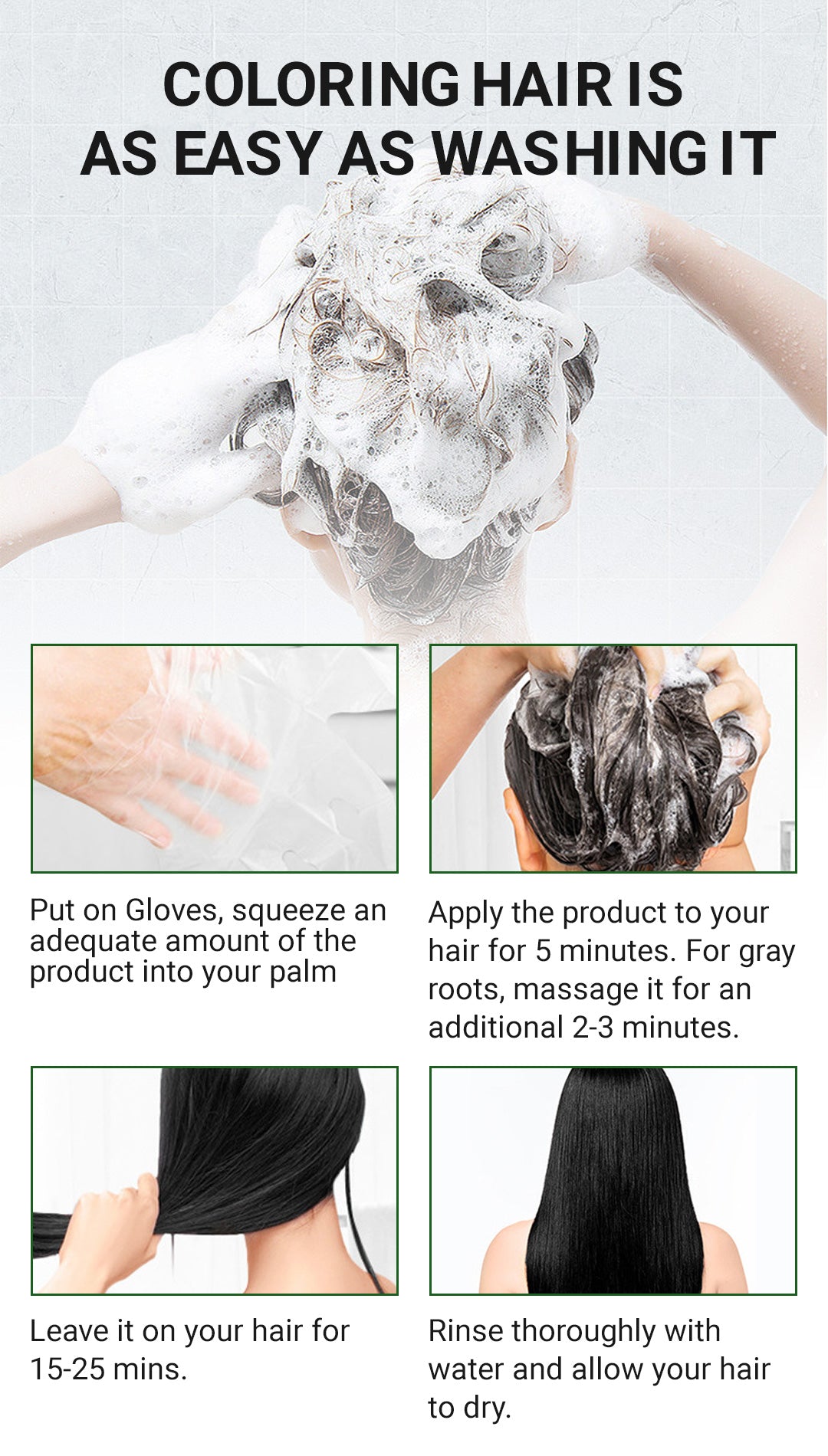 🔥Pure Plant Extract For Grey Hair Color Bubble Dye