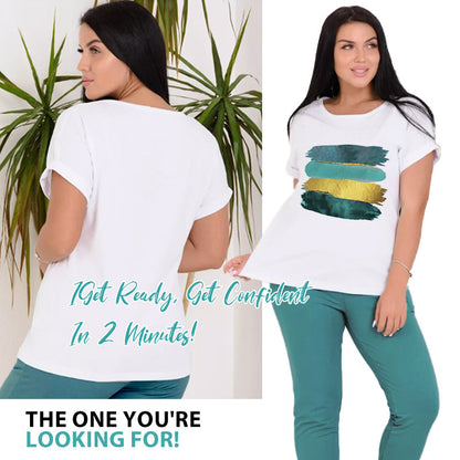 Fashionable Simple Casual  2-Piece Set