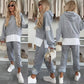 🔥Women's Hooded Patchwork Casual Sweatshirt Suit
