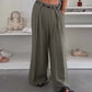 Women's Lightweight Ruched Wide-Leg Pants