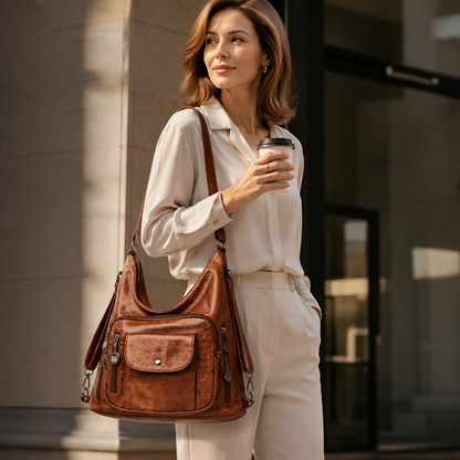 Convertible Multi-Pocket Shoulder Bag for Women