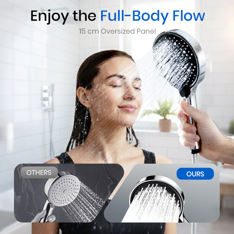 🚿High-Pressure Rainfall Shower Head - 360° Adjustable Angle, Easy-Clean Nozzles & Universal Fit for Refreshing Showers