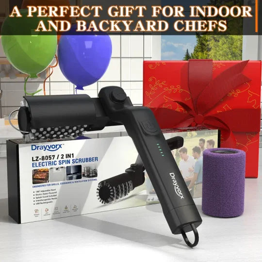 🍖 Cordless Electric BBQ Brush Cleaner – Deep Cleaning, Long Handle & Rechargeable 🔋