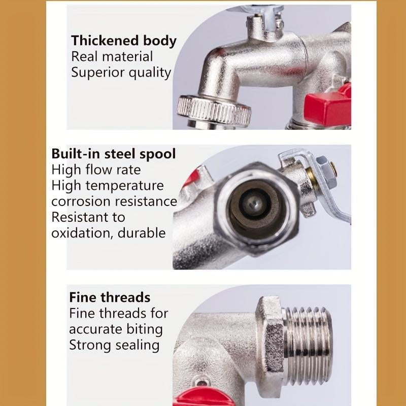 🔥Universal Stainless Steel Double Outlet Garden Water Faucet