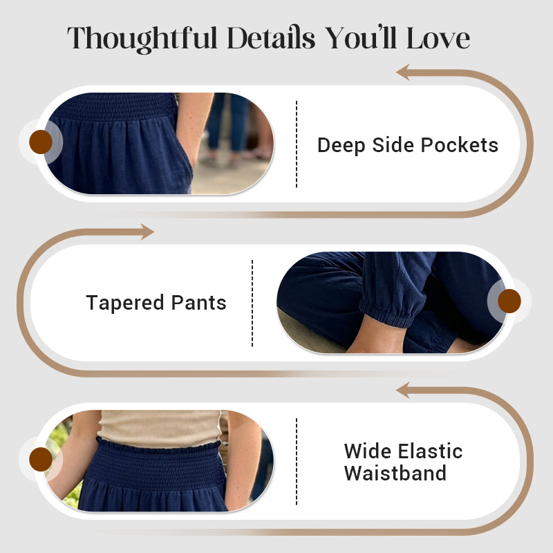 Women's Smocked High Waist Harem Pants 🌞Effortless Summer Style & Comfort✨