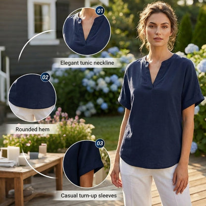 Fashion Loose Solid Color Short Sleeve Top