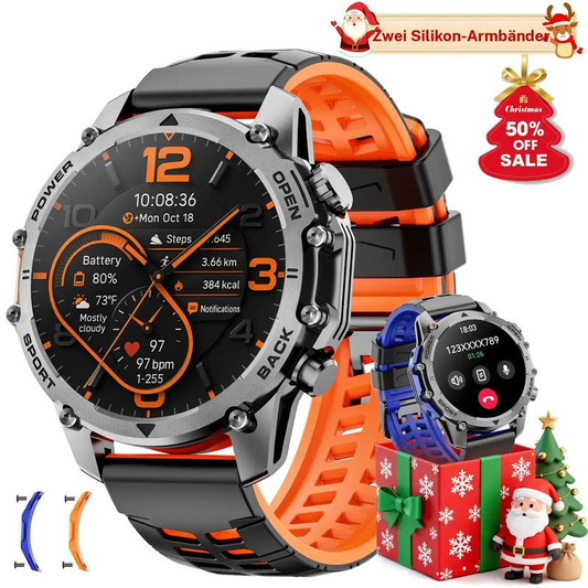 ⌚1.52" HD smartwatch for men – Phone calls and music control – Multiple sports modes – IP68 waterproof – Long battery life