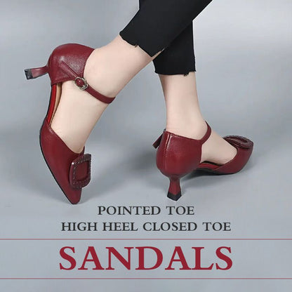 【🎁Mother's Day Gift】Pointed Toe High Heel Closed Toe Sandals