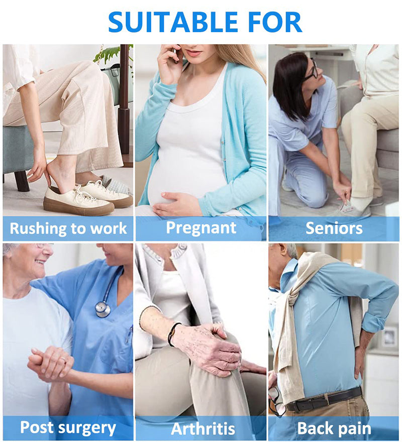 Adjustable Long Shoe Horn with Sock Remover for Seniors