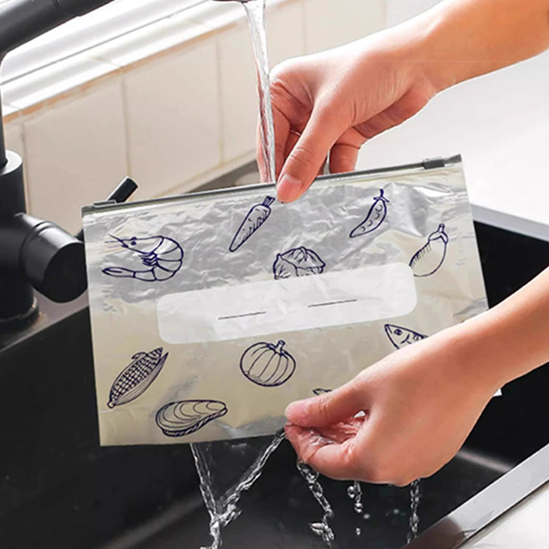 🍗Buy 2 Get 1 Free 🥦Reusable Aluminum Foil Sealable Storage Bags