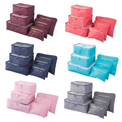 6-piece Portable Luggage Packing Cubes