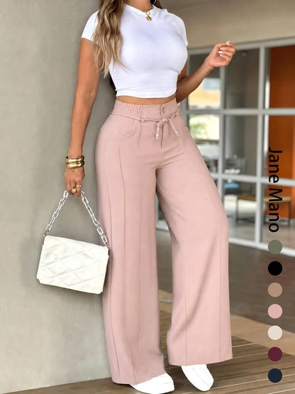 👖Women's High-Waisted Straight Leg Trousers