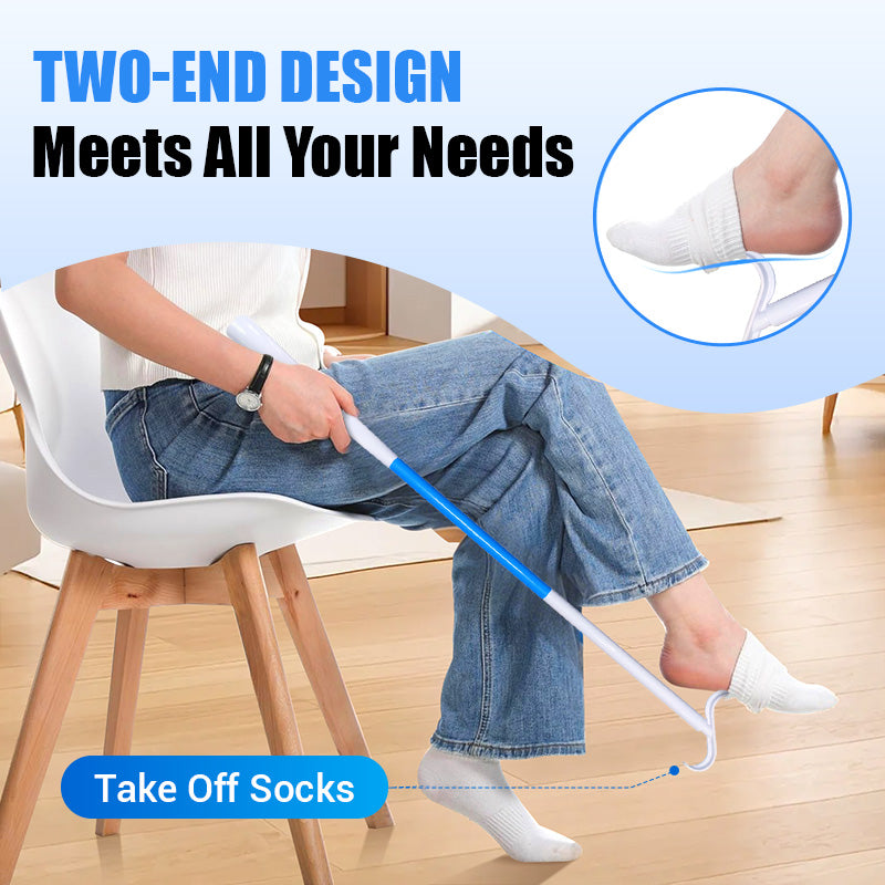 Adjustable Long Shoe Horn with Sock Remover for Seniors