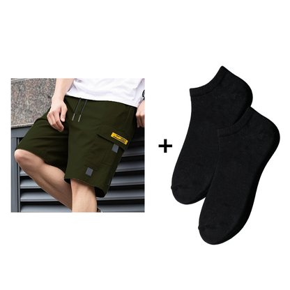 🩳 Men's Cargo Shorts with Drawstring – Easy pull-on, multi-pockets. Lightweight & comfy. Perfect for walks or gardening.