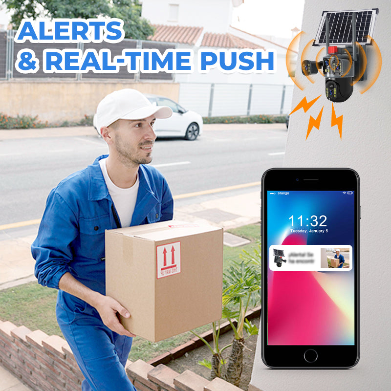 💥New Hot Sale🎥 Triple-Lens Solar 360° Dome Camera✈️ free shipping