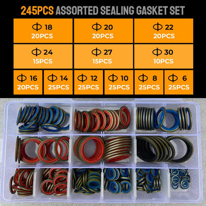 【🎁Mother's Day Gift】Pousbo® 100pcs/ 245pcs Assorted Sealing Gasket Set