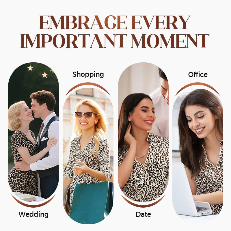 Women's Trendy Leopard Print V-Neck Loose Fit Dress