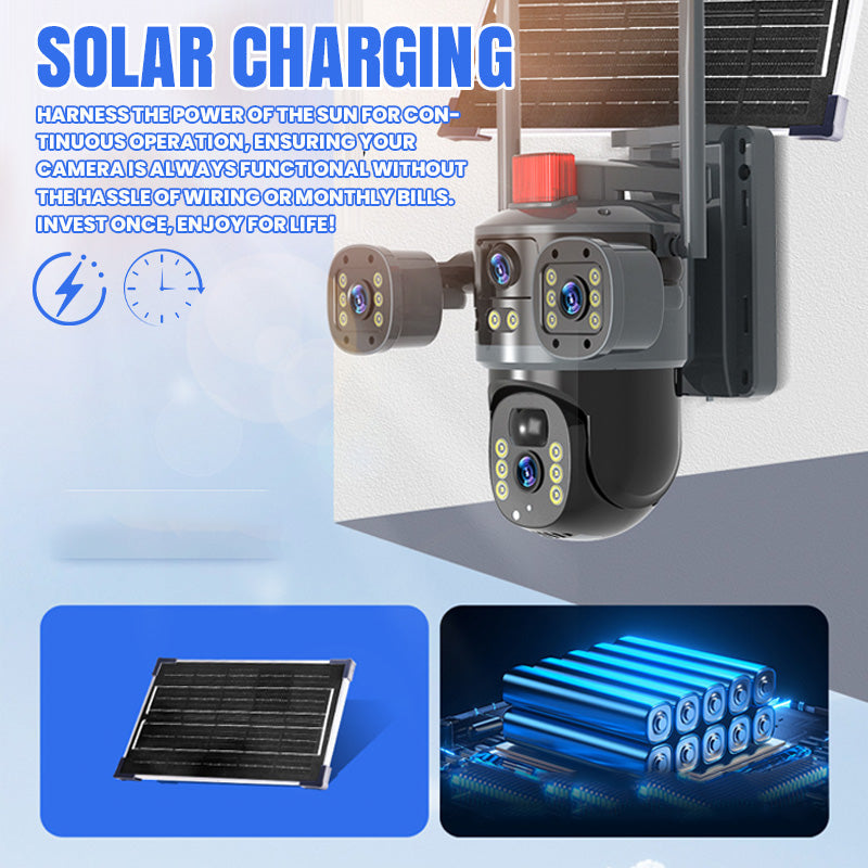 💥New Hot Sale🎥 Triple-Lens Solar 360° Dome Camera✈️ free shipping